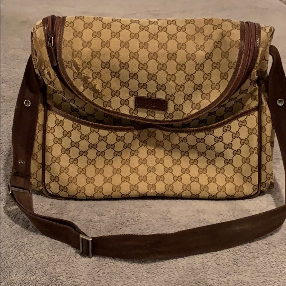 Authentic Canvas Gucci diaper bag